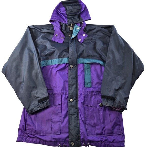 Helly Hansen Other - Helly Hansen Jacket Mens L Purple Parka Hooded Lined Pockets Zip Logo Fleece